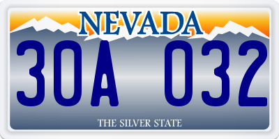 NV license plate 30A032