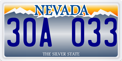 NV license plate 30A033