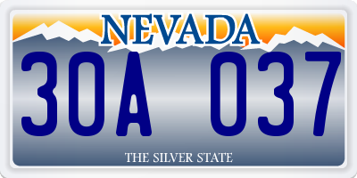 NV license plate 30A037