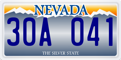 NV license plate 30A041