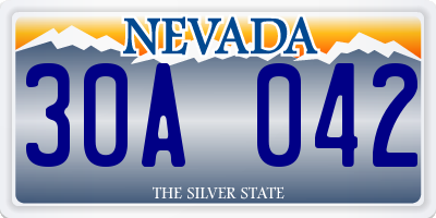 NV license plate 30A042