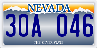 NV license plate 30A046