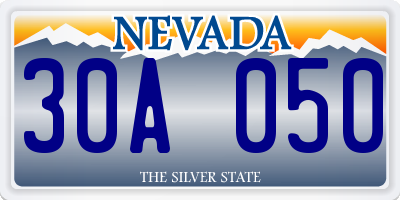NV license plate 30A050