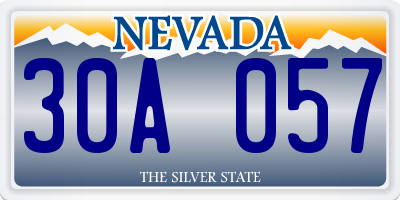 NV license plate 30A057