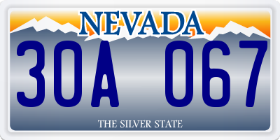 NV license plate 30A067