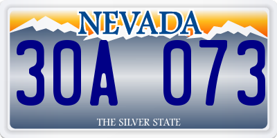 NV license plate 30A073