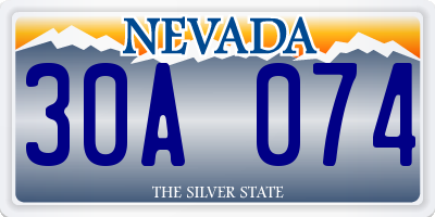 NV license plate 30A074