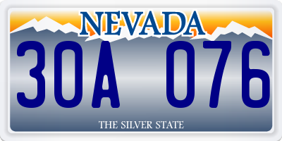 NV license plate 30A076