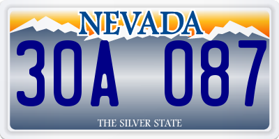 NV license plate 30A087