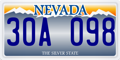 NV license plate 30A098