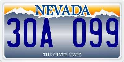 NV license plate 30A099