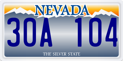 NV license plate 30A104