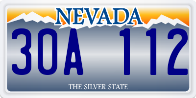 NV license plate 30A112