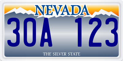 NV license plate 30A123