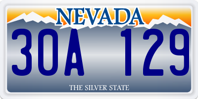 NV license plate 30A129