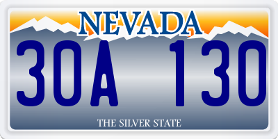 NV license plate 30A130