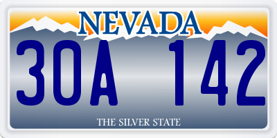 NV license plate 30A142