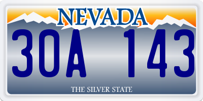 NV license plate 30A143