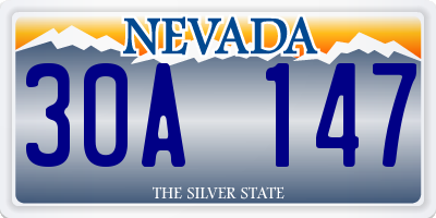 NV license plate 30A147