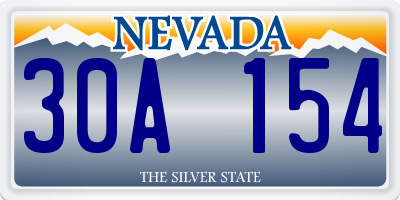 NV license plate 30A154