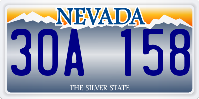 NV license plate 30A158