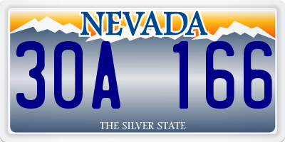 NV license plate 30A166