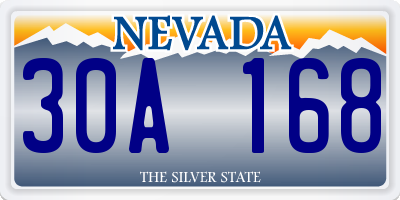 NV license plate 30A168