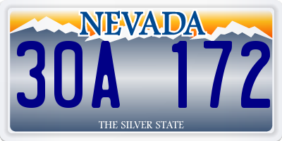 NV license plate 30A172