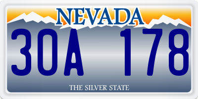 NV license plate 30A178