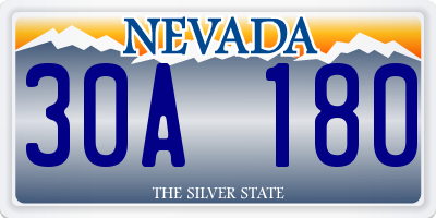 NV license plate 30A180