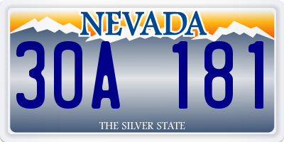 NV license plate 30A181