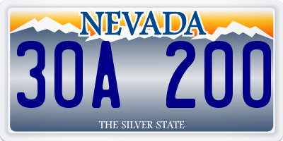 NV license plate 30A200
