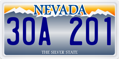 NV license plate 30A201