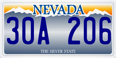NV license plate 30A206