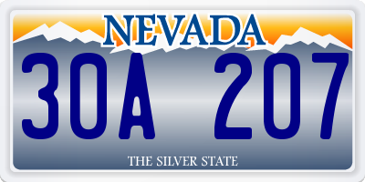 NV license plate 30A207