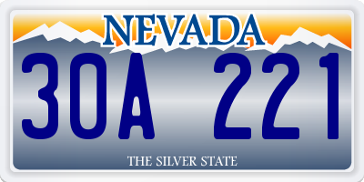 NV license plate 30A221