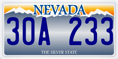 NV license plate 30A233