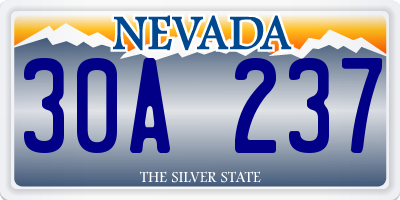 NV license plate 30A237