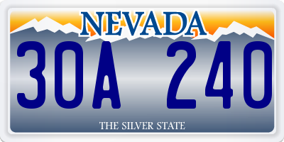 NV license plate 30A240