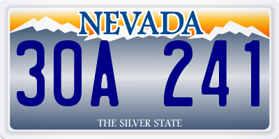 NV license plate 30A241