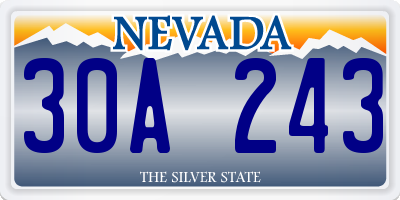 NV license plate 30A243