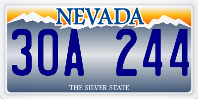 NV license plate 30A244