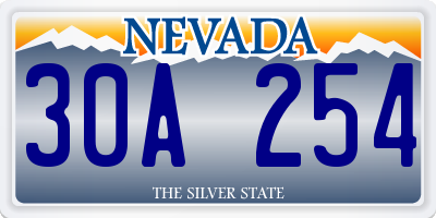 NV license plate 30A254