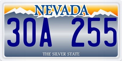 NV license plate 30A255