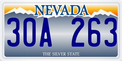NV license plate 30A263