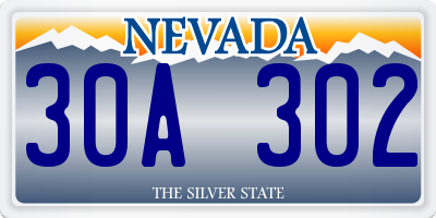 NV license plate 30A302