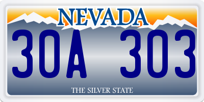 NV license plate 30A303