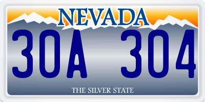 NV license plate 30A304