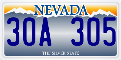 NV license plate 30A305