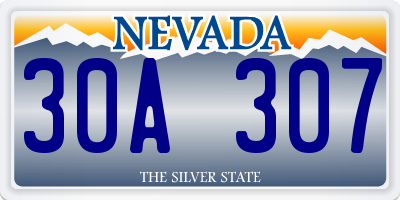 NV license plate 30A307